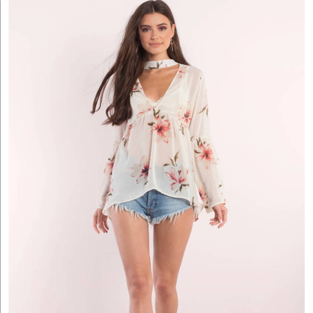 Sheer floral top